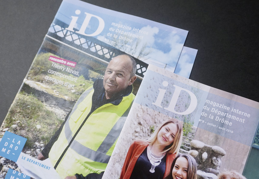 ID magazine, magazine interne du département de la Drôme, création graphique et mise en page