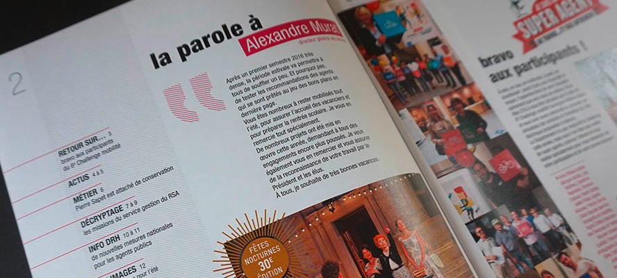 ID magazine, magazine interne du département de la Drôme, création graphique et mise en page