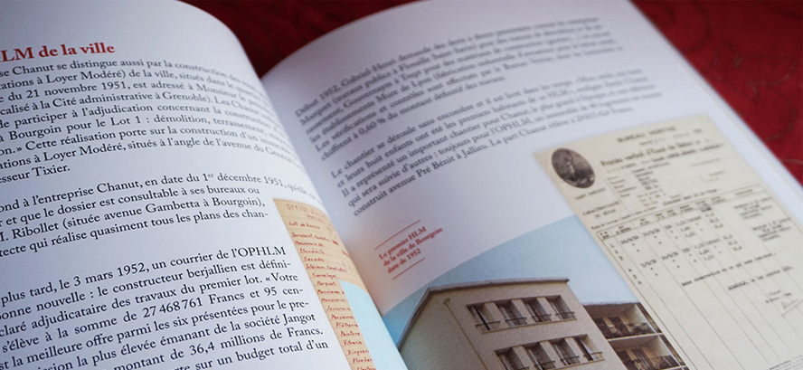 Chanut entreprise, rédaction et mise en page d'un livre historique de l'entreprise Chanut, entreprise BTP, Bourgoin-Jallieu