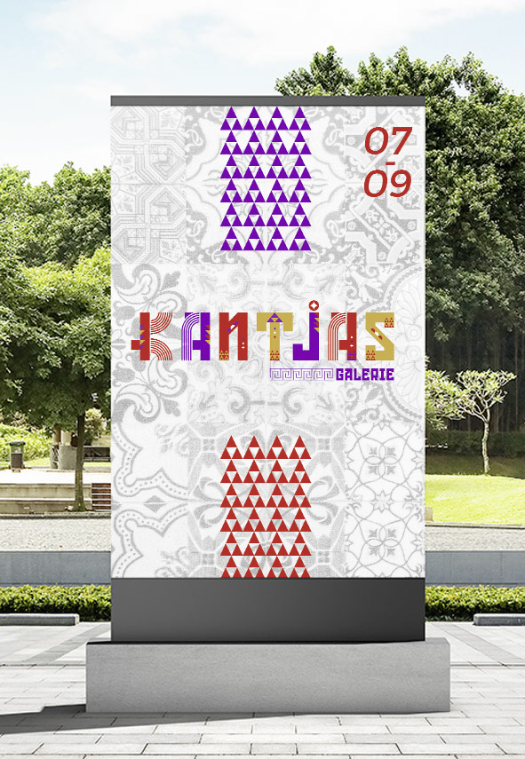 Kantjas galerie, logo, kakemono d'exposition